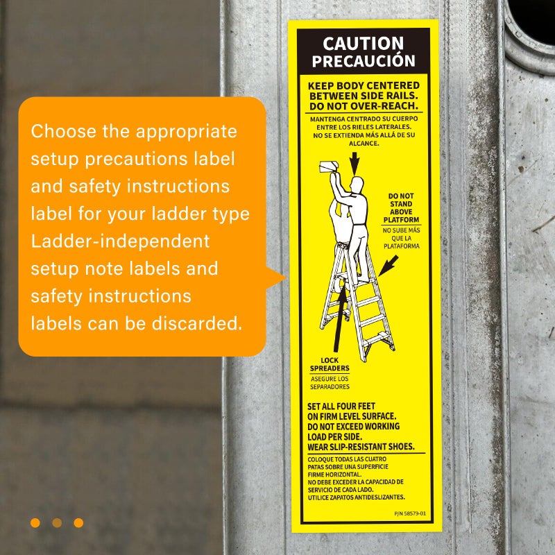 GRONGU FG Stepladder Safety Labels Stickers Compatible with Werner Fiberglass Step Ladder Label LFS100 Fiberglass Stepladder Safety Labels Stickers & Location Instructions - Image 5